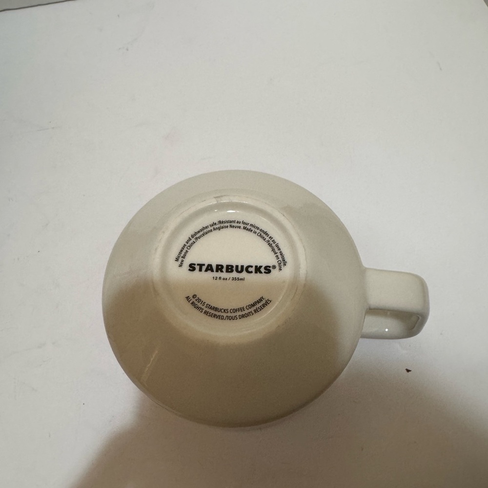 Starbucks Coffee Mun When Coffee Worlds Collide 08/08 Bone China 2015 - 12 Oz - Picture 3 of 4